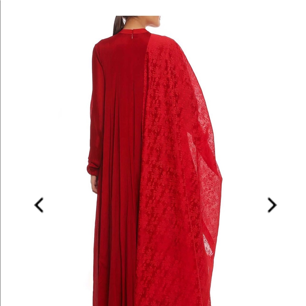 Chic Red Lehenga with Embroidered Detailing - Picture 4 of 6